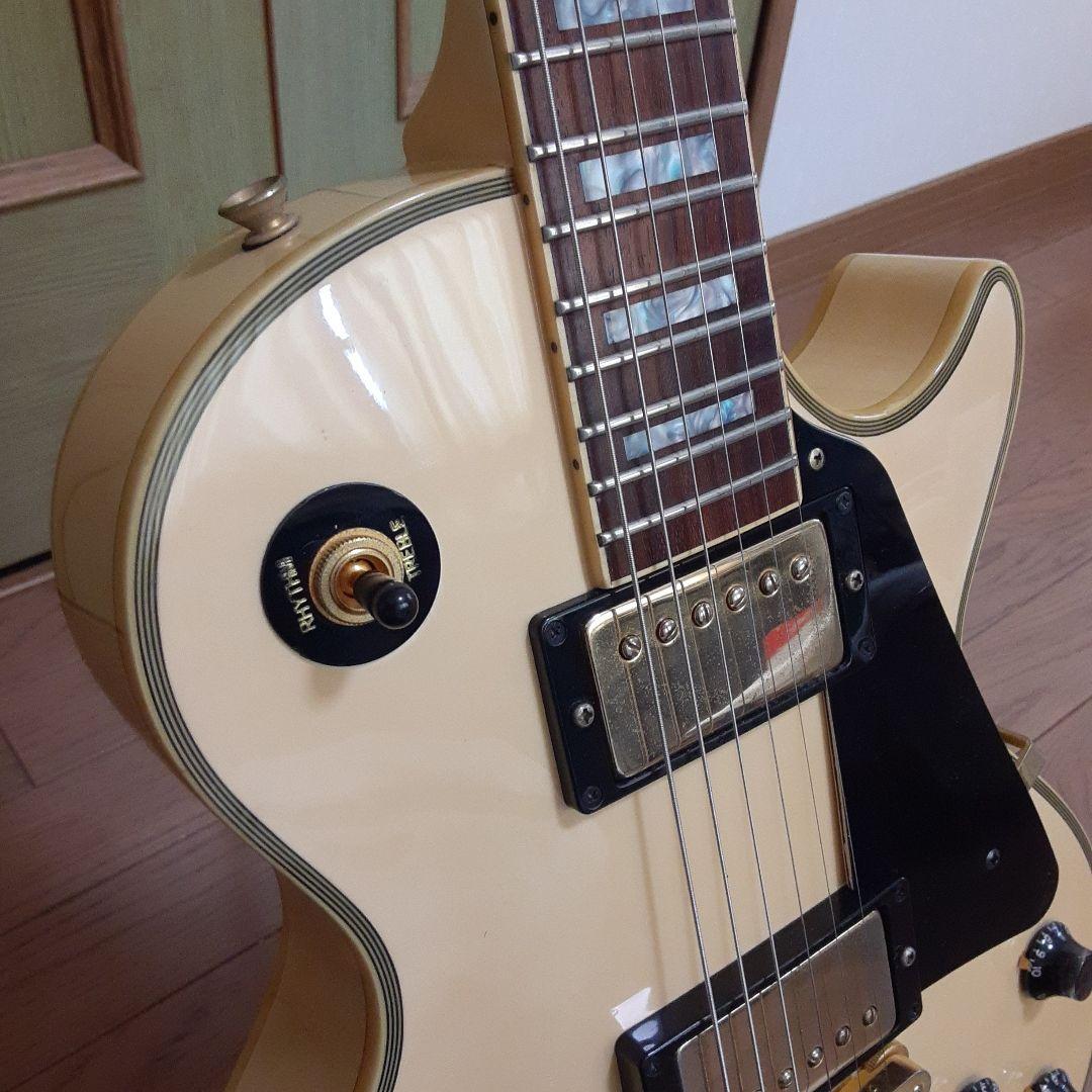 渋色　Burny レスポールエレキギター アイボリー　タッチペンあり