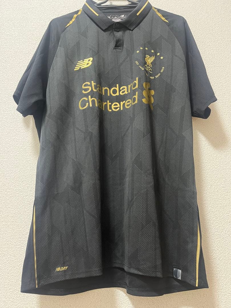 リバプールFC 18/19UCL優勝記念ユニフォーム　黒×金　L-XLサイズ