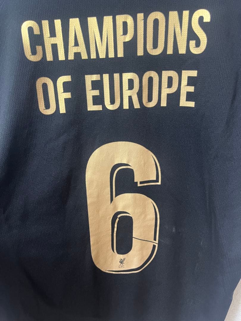 リバプールFC 18/19UCL優勝記念ユニフォーム　黒×金　L-XLサイズ