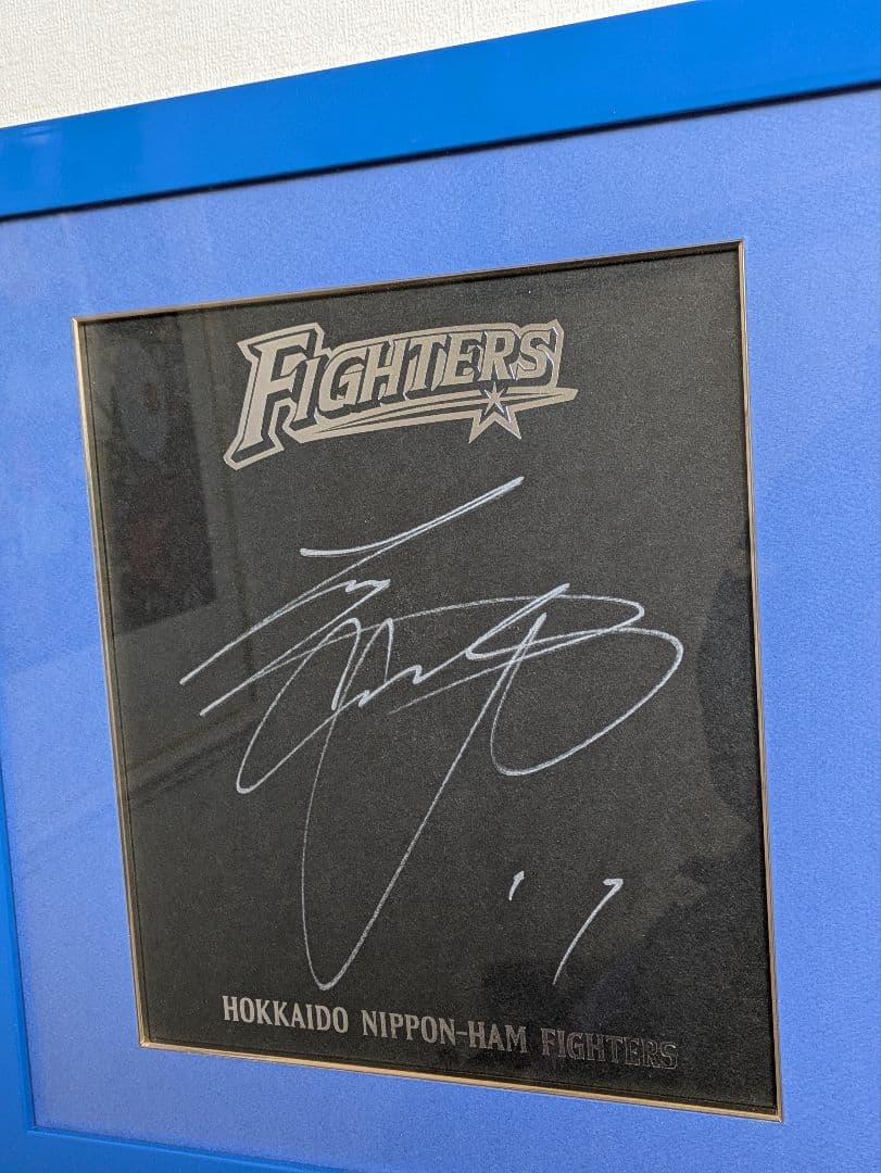 大谷翔平選手、直筆サイン色紙、ブラック、額付、保管紙箱付
