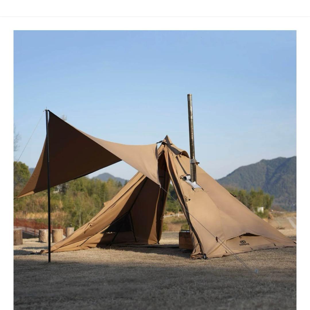 山稜二股ティピーテントtc180 美品!!煙突ポート有り　薪ストーブ