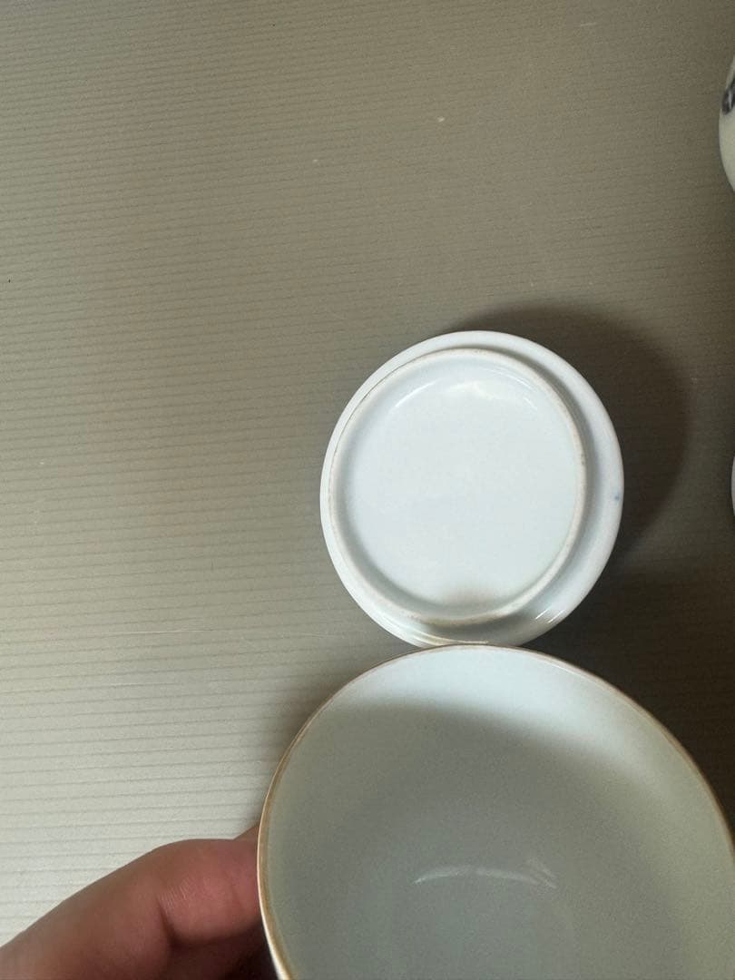 2394 深川製磁 染錦花丸文　湯呑蓋付　2客　時代物