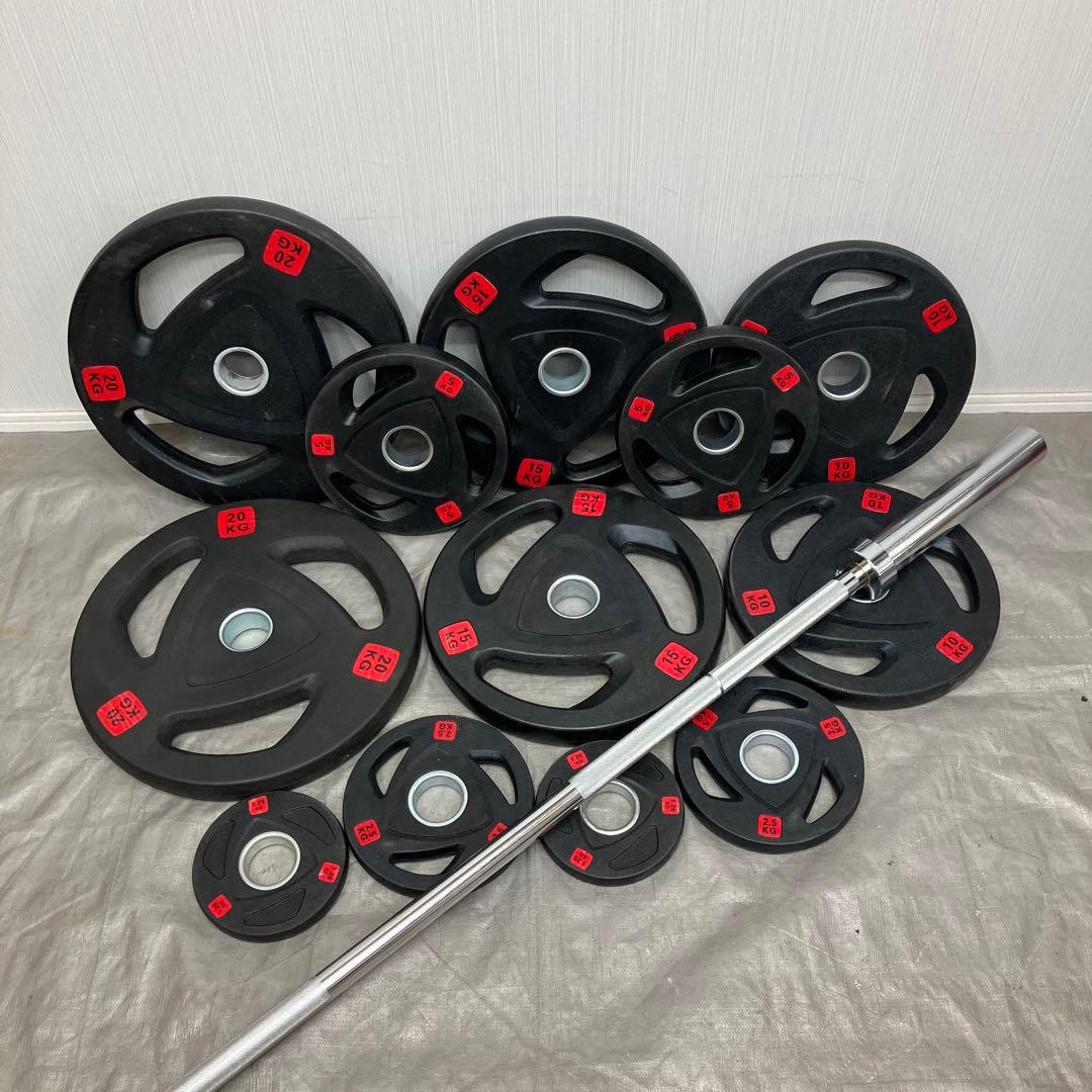 ■110kg 180cmオリンピックバー バーベルプレート セット