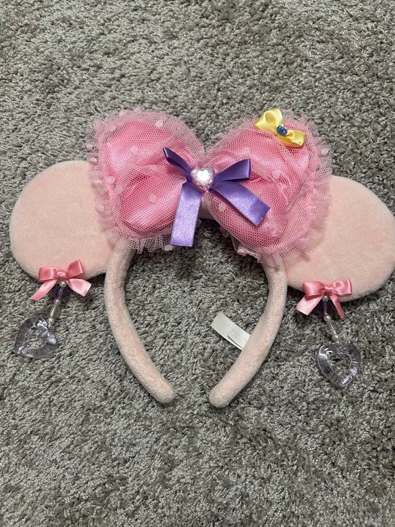 ディズニー　ミニー　カチューシャ　イヤリング ピンク　リボン
