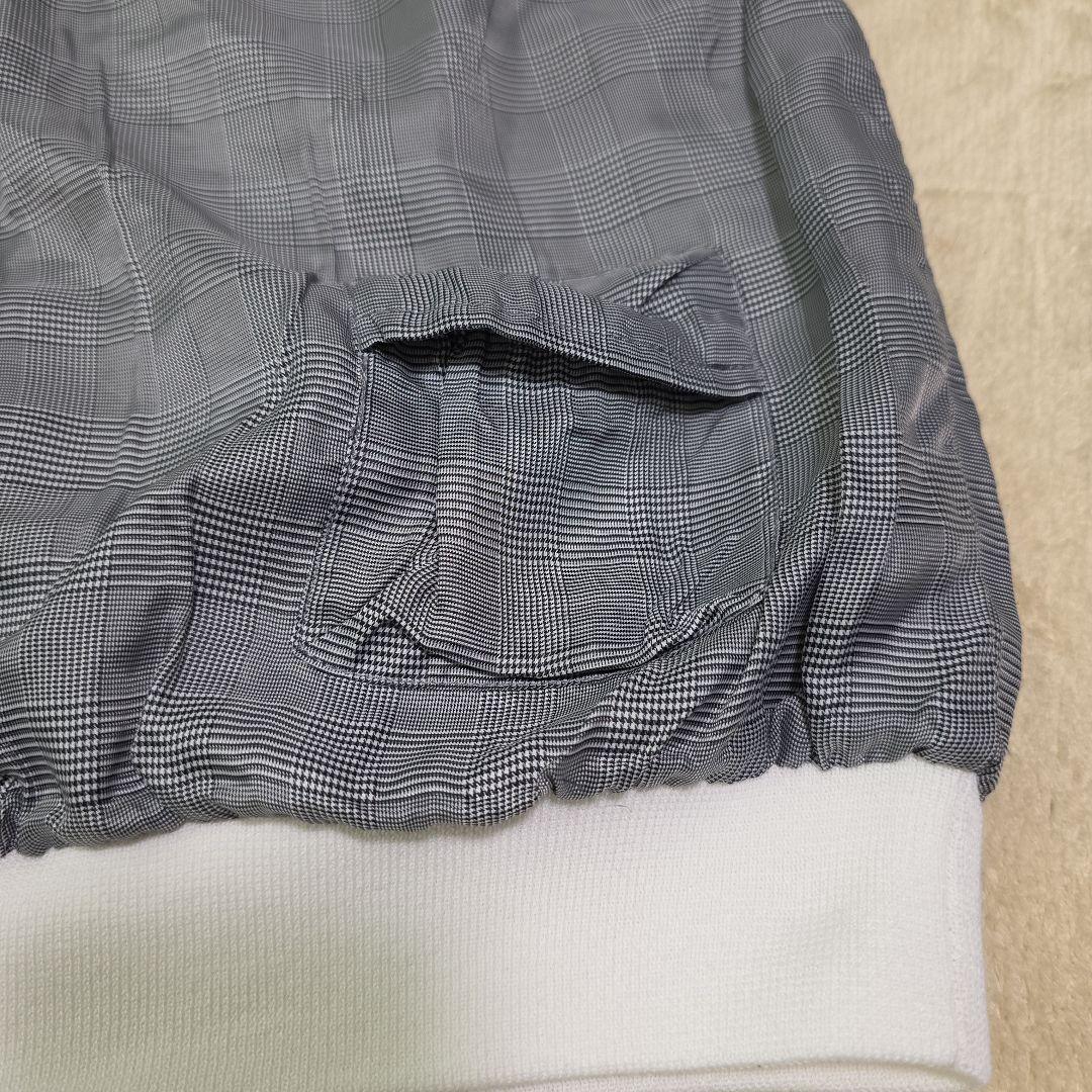 パーリーゲイツ　白☆グレンチェックリバーシブルベスト