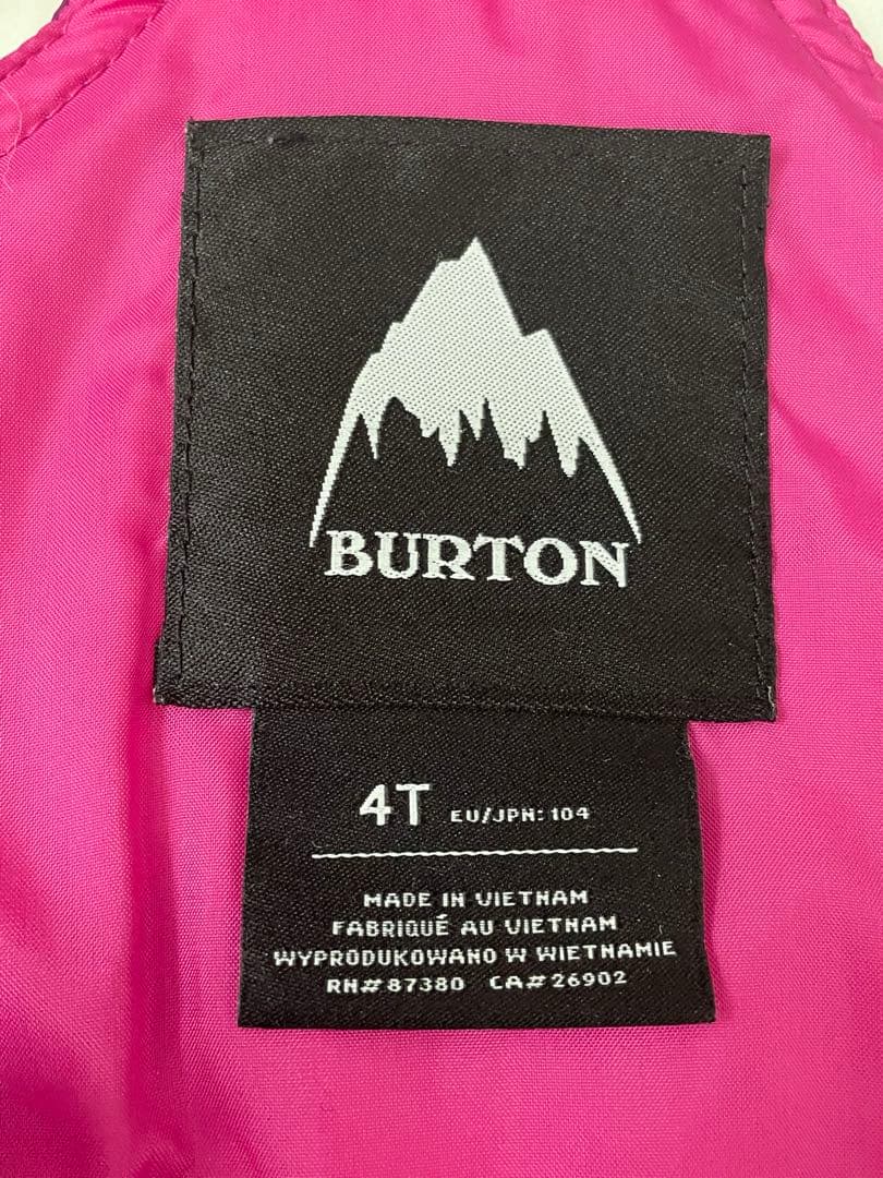 BURTON 子ども用 スノーボードウェア ジャケット　ビブパンツ　5T 4T