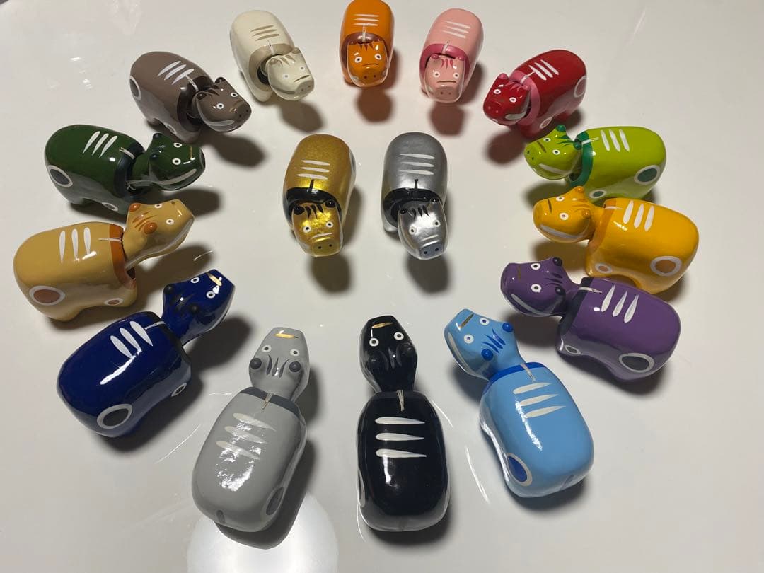 野沢民芸カラフルべこ1号16色コンプリートセット