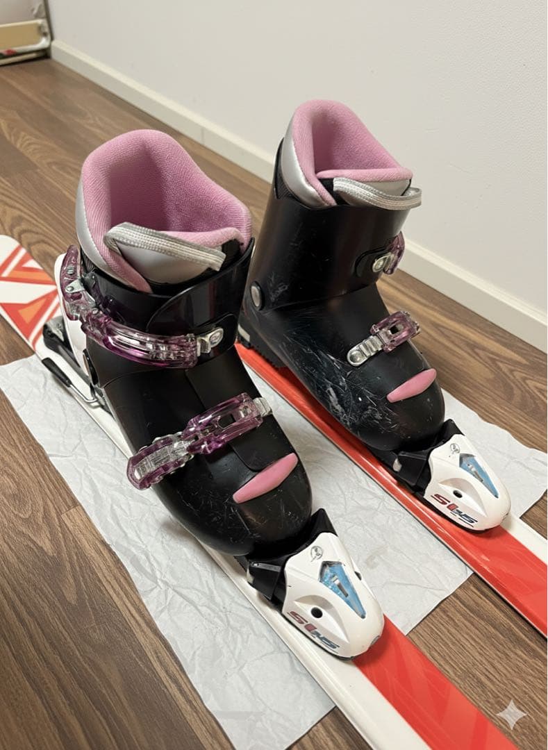 簡易メンテ済 NISHIZAWA 130 靴22cm スキーセット ※ブーツ再掲