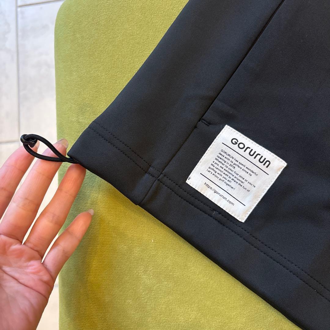 gorurun 編み立てリブ ボンディング プルオーバー ブラック