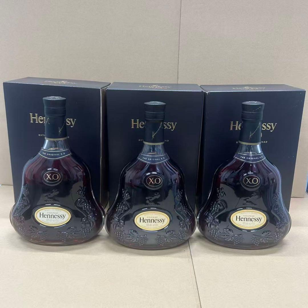 古酒 並行 Hennessy ヘネシー XO 黒キャップ 箱付き 3点セット