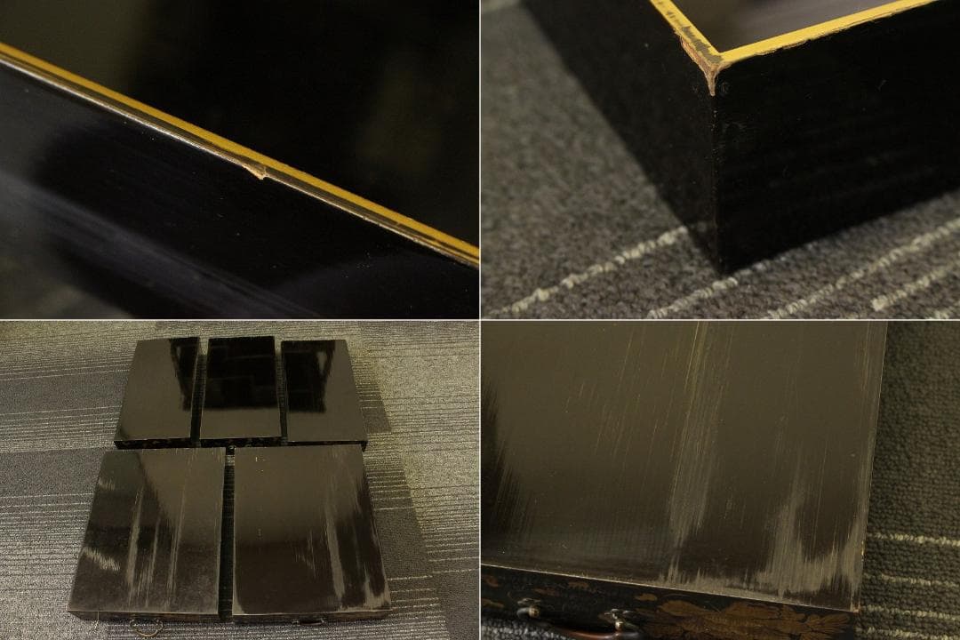 小夜 古美術 纏枝蓮花紋 吉祥蒔絵 棚 時代物 大名道具(AZ999)