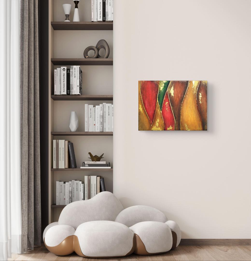 カルテット - 抽象画 24×33㎝ キャンバス F4号 原画1点のみ モダン画