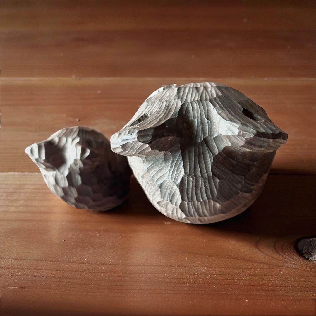 ガラス目 熊ボッコ×2 熊彫アイヌ民藝 ウポポイ オロッコ ウィルタ 郷土玩具