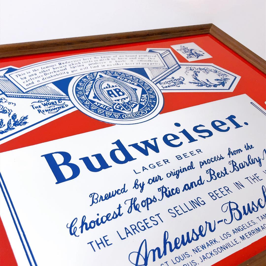バドワイザー Budweiser パブミラー 広告プレート ビンテージ 雑貨