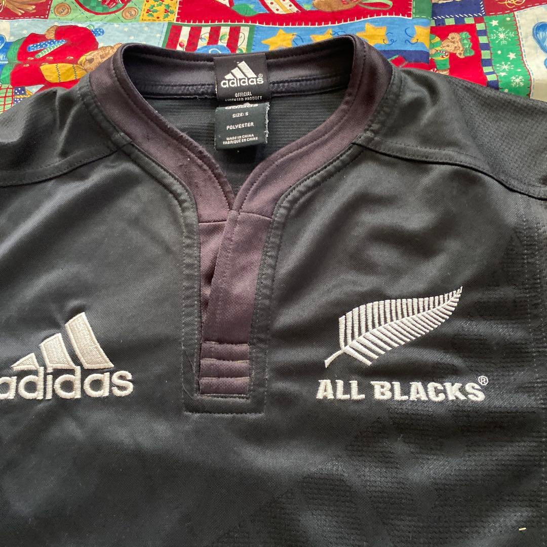 adidas ALL BLACKS ラガーシャツ S☆レア☆中古☆NＺで購入