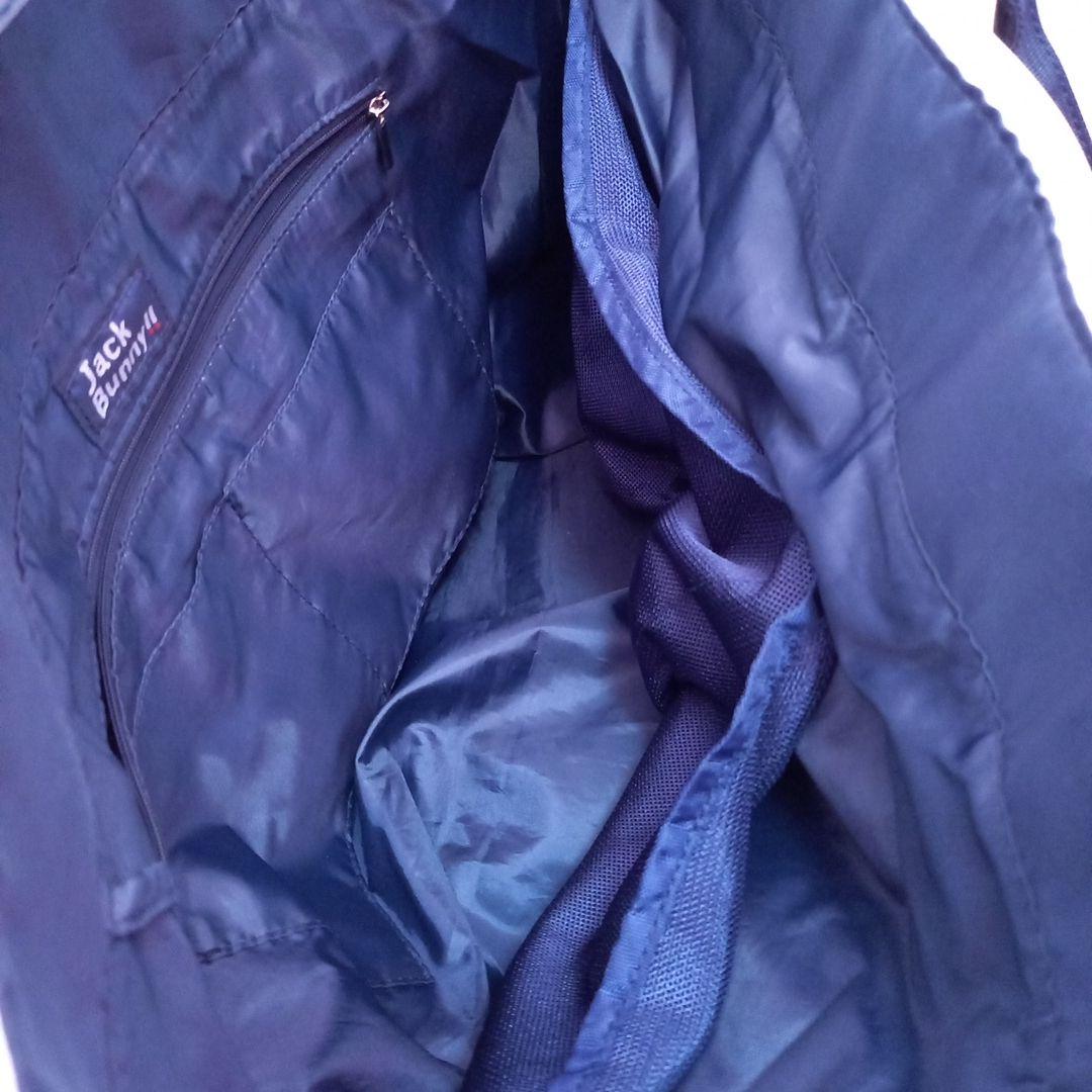 ジャックバニー　ボストンバッグ 男女兼用 ネイビー 光沢