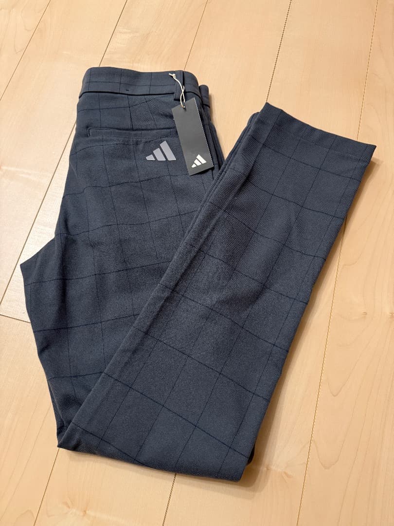 【新品】adidas ゴルフ ロングパンツ チェック柄 グレー 88
