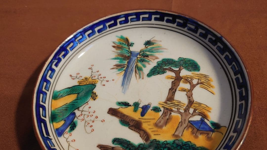 古九谷　九谷焼　吉田屋　松山窯　青九谷　青手　豆皿　１客