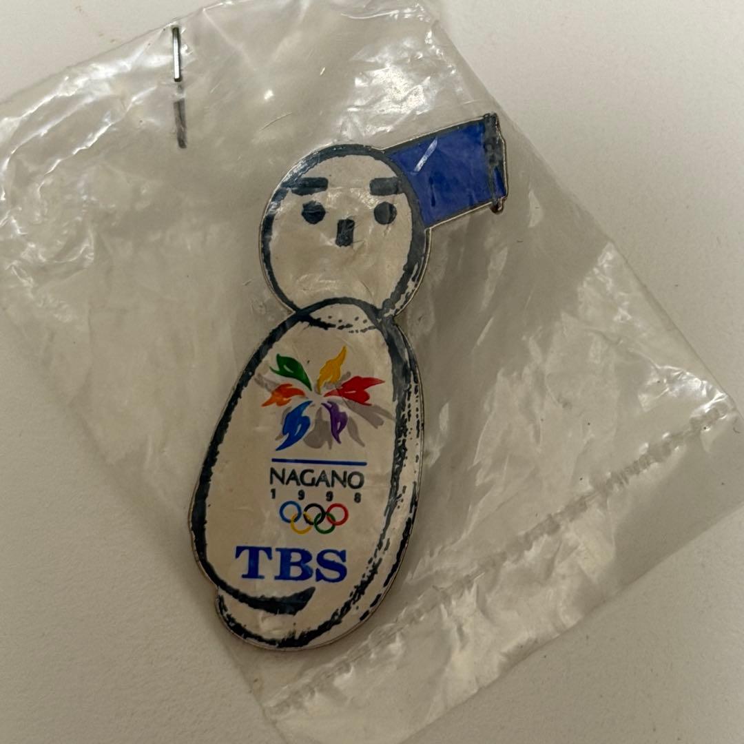 匿名配送料込☆1998年冬季長野オリンピック ピンバッジ TBS雪だるま 放送局