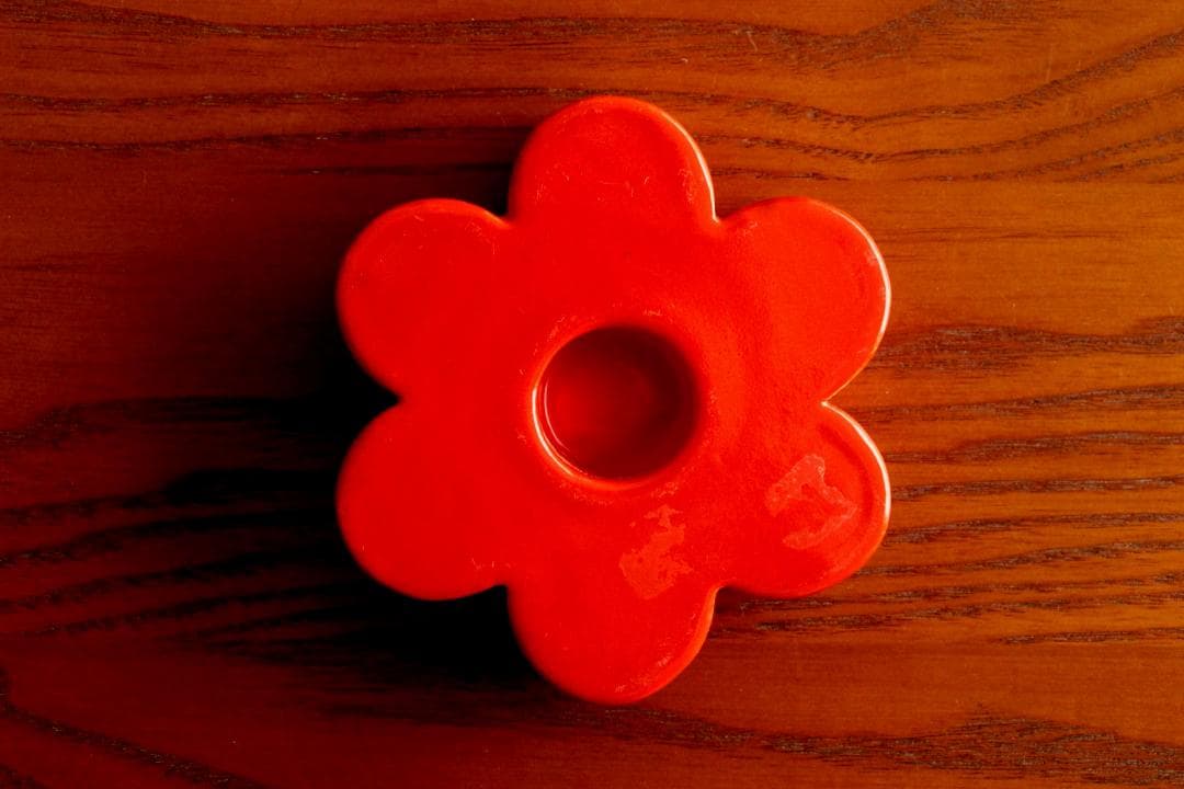 Lisa Larson リサラーソン キャンドルスタンド 赤 a