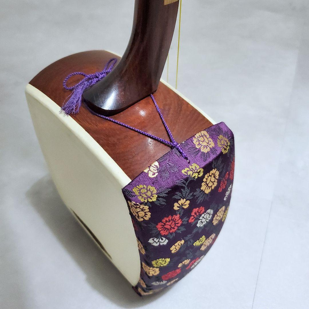 ▼高級長唄三味線▼細棹 短棹 紫檀 内寸胴 皮破れ＆弦切れ