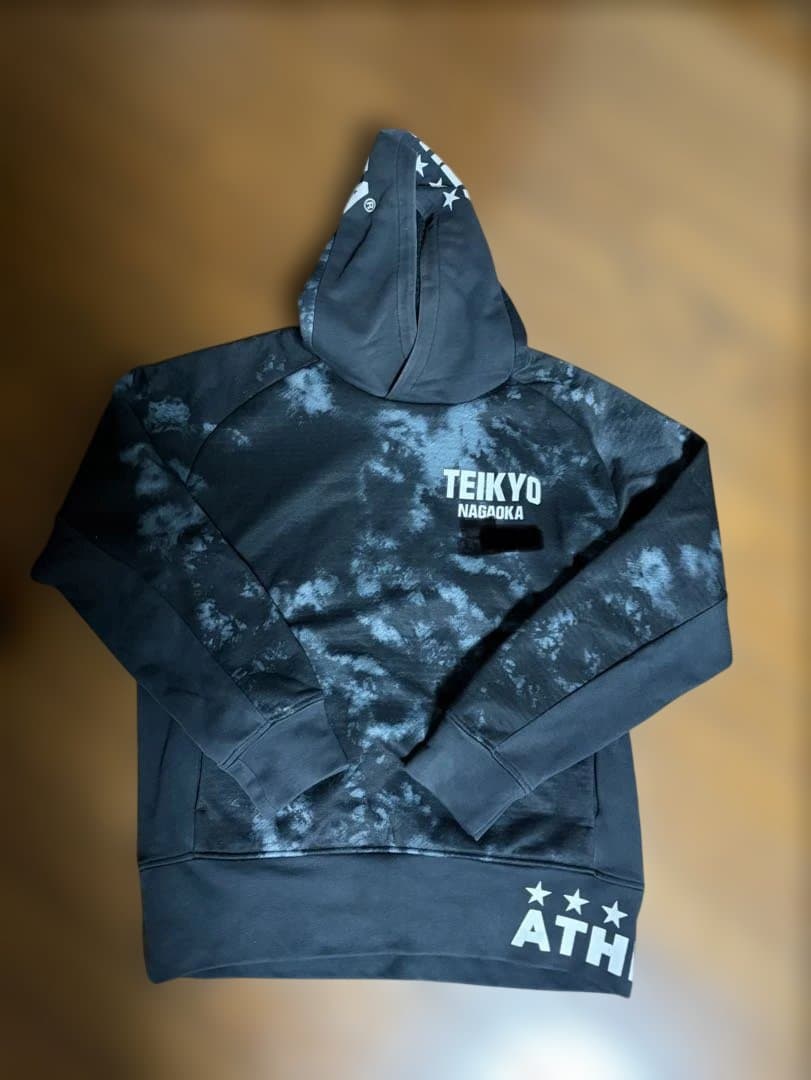 帝京長岡　ATHLETA タイダイ柄 フード付きスエットパーカー上下セット