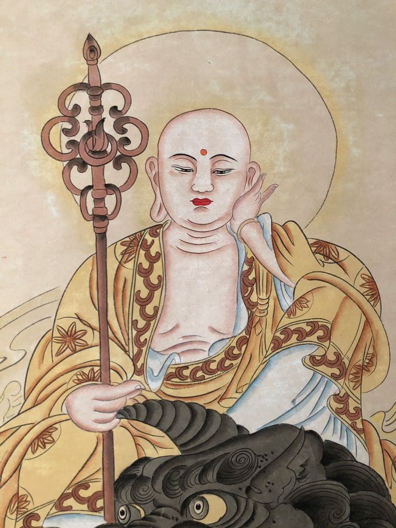 張大千 法界光明 掛け軸 四尺 中国絵画 書画 手描き 仏画 人物図 仏教美術