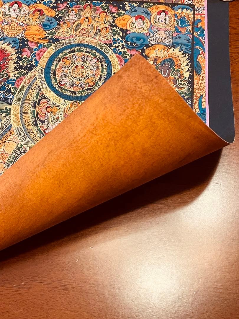 チベット密教 手描き曼荼羅（マンダラ）タンカ 新品・一点物 肉筆画 D4