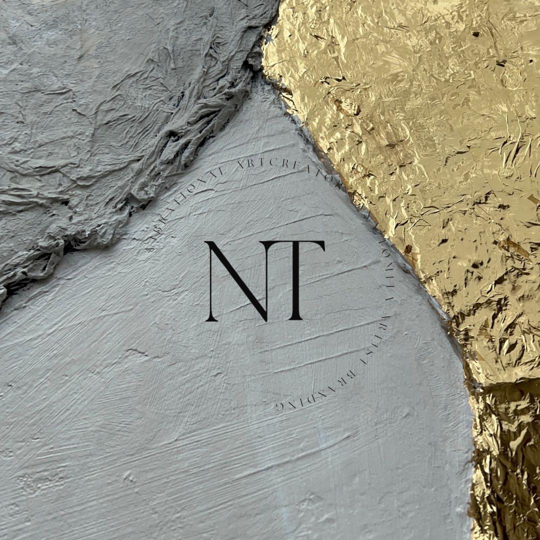 アート　絵画　インテリア海外　抽象画　モダン　ホテル　ギフト　金箔　ゴールド