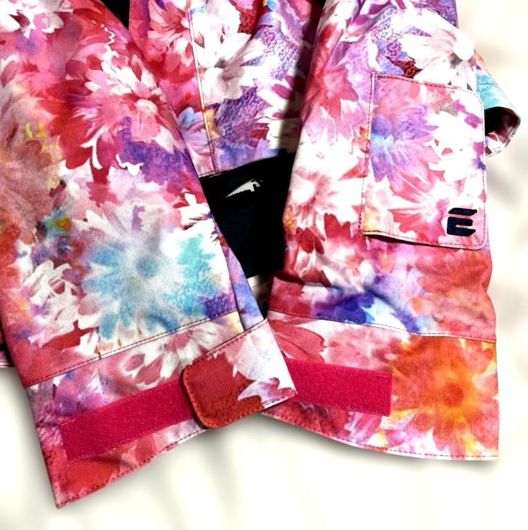 美品 原価3万 ESTIVO スノボウェア スノーボード 防水 M 花柄 ピンク