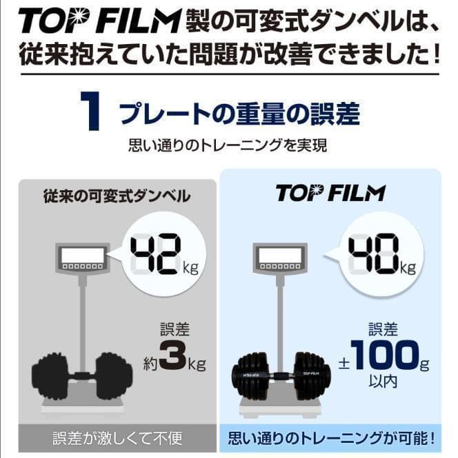 可変式ダンベル 40kg 2個セット　40kg アジャスタブル ダンベルセット