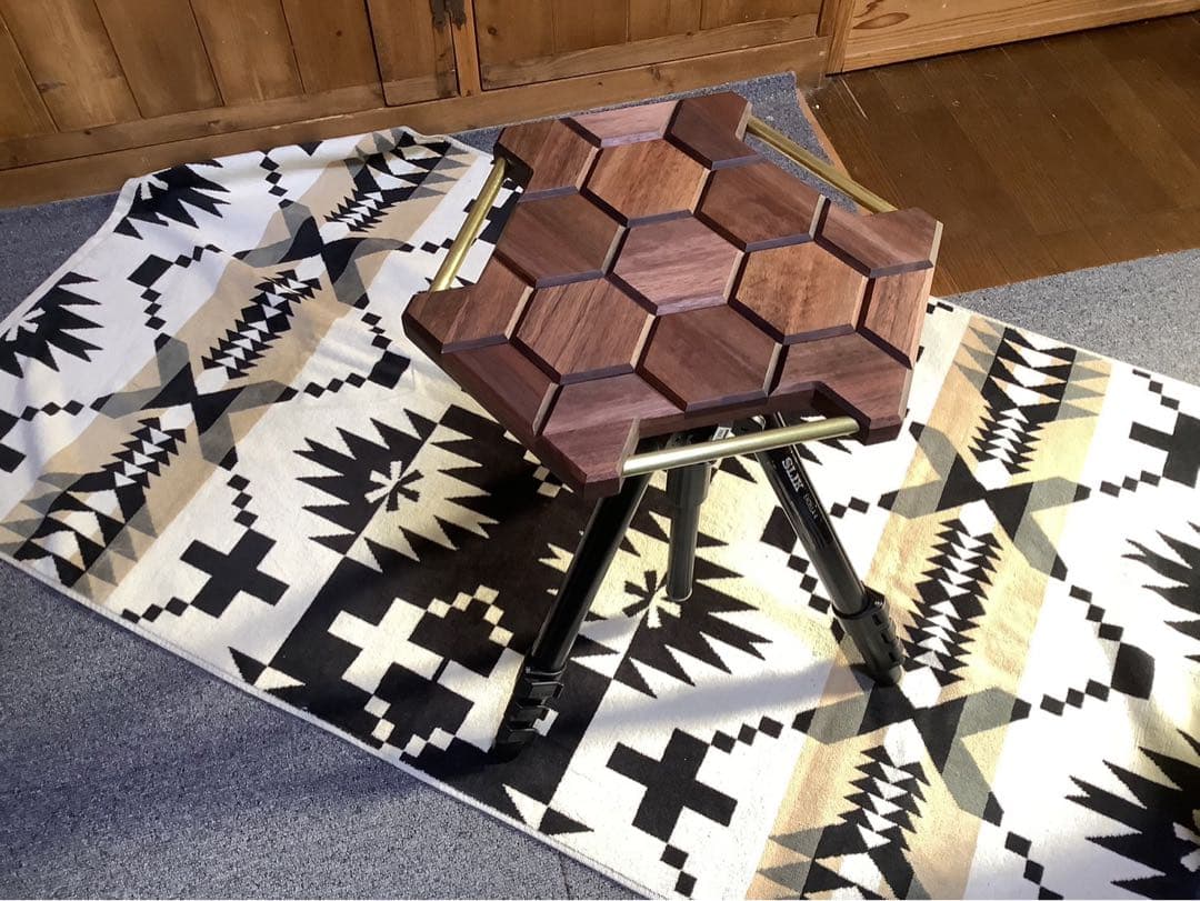 ヘキサゴンテーブル天板三脚テーブルヘキサゴン130ウォールナット