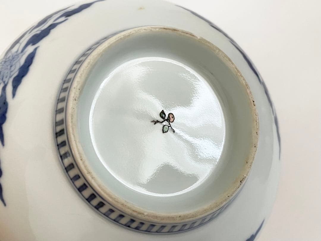 骨董　アンティーク　色絵紫陽花図　五寸皿　色鍋島　平戸　古平戸　ニュウあり