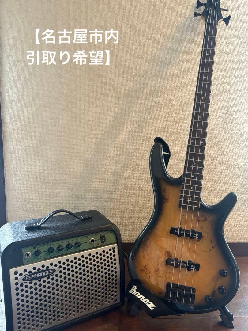Ibanez エレキベース＆ベースアンプ⭐︎Ibanezケース、ピック、クロス付き