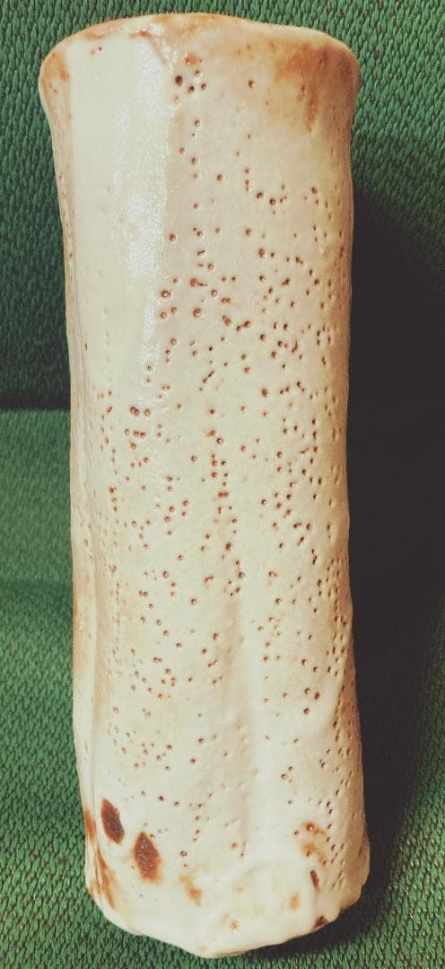 【値下] 人間国宝 加藤貞男 鼠志野 花入 【真作保証】