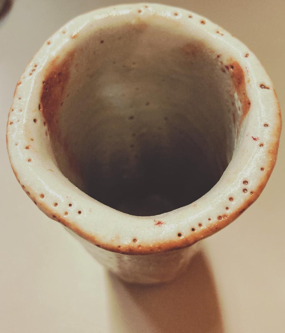 【値下] 人間国宝 加藤貞男 鼠志野 花入 【真作保証】