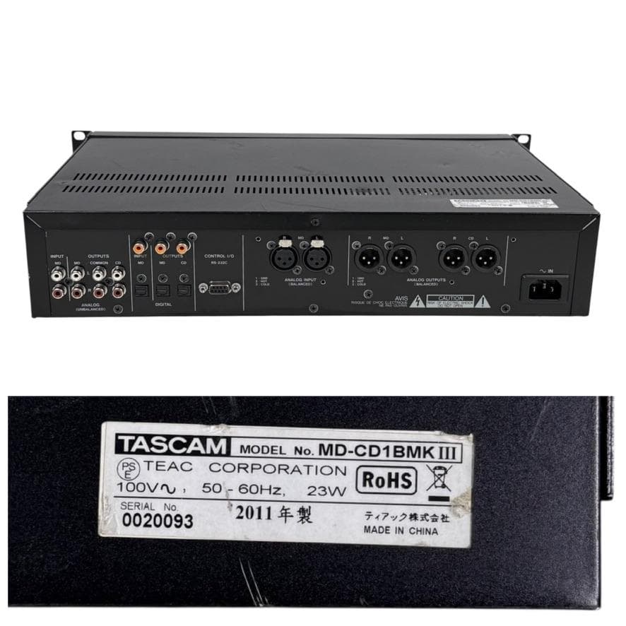 優良動作品 TASCAM MD/CDコンビネーションデッキ MD-CD1BMK3