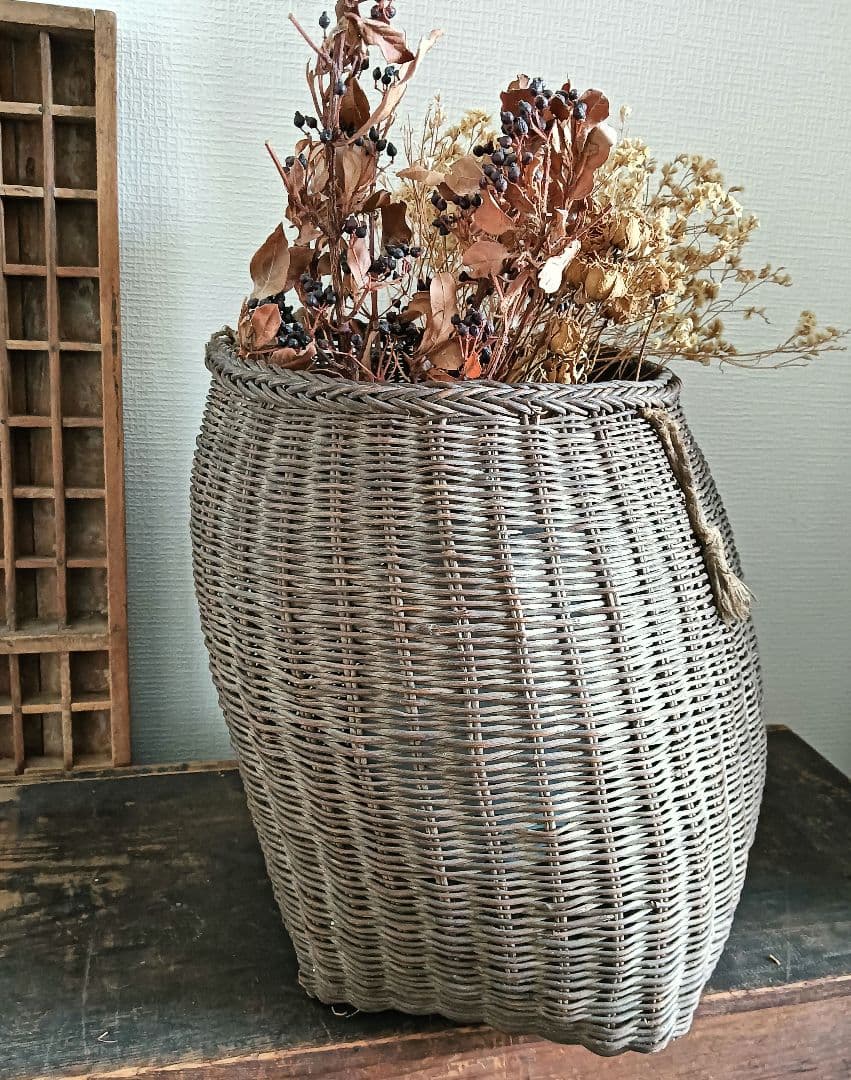 お取置7/16 古手の大きなあけび籠 　古民家　インテリア　古物　あけび籠