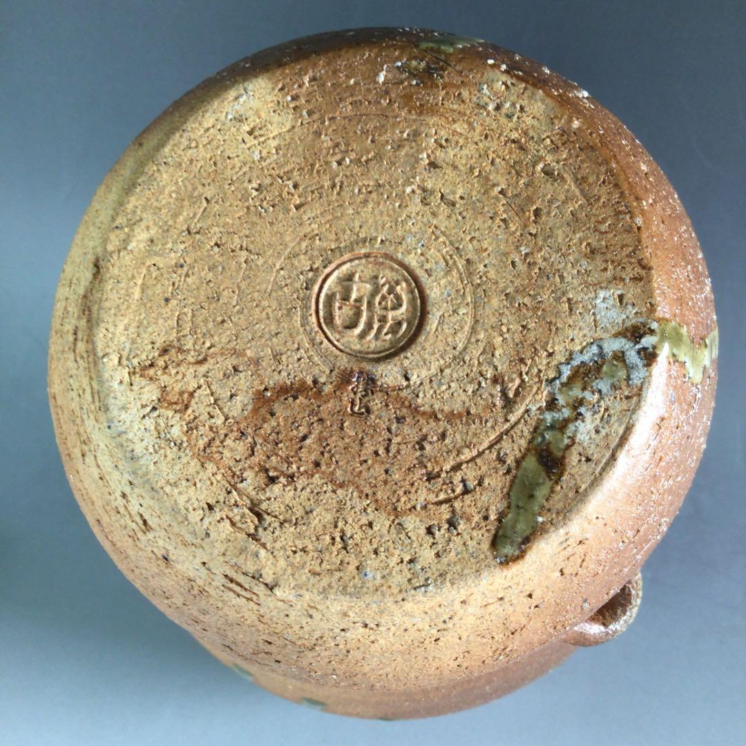 Ｒ５３５　水指　『松古窯　佐久間勝山造』『耳付』『瓢形水指』　共箱　茶道具