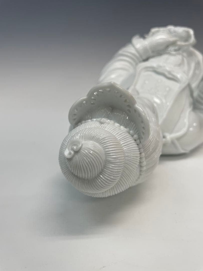 優美　樋渡陶六作　白磁魚藍観世音菩薩像　高さ52cm 好状態　本物保証