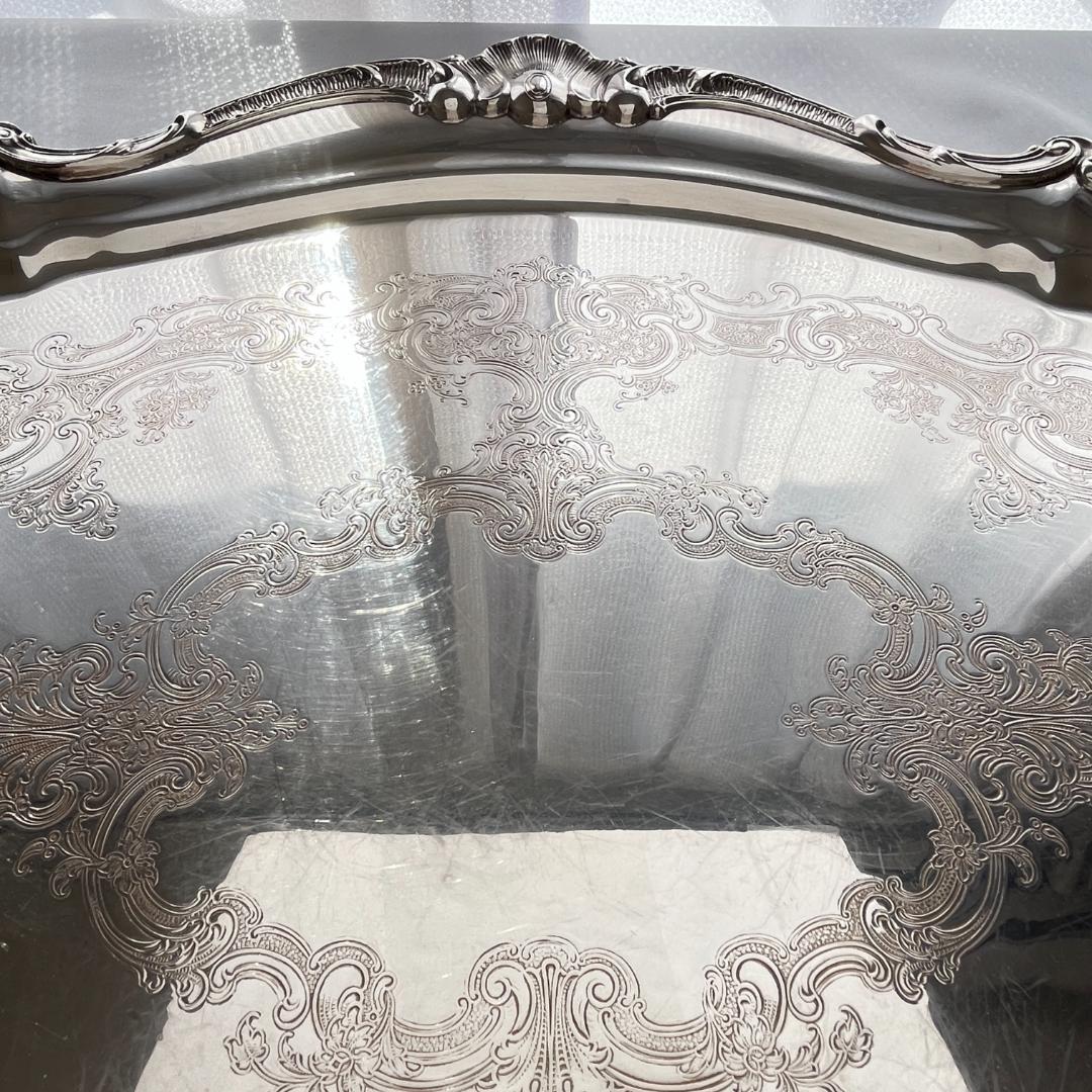 【Gorham】ギャラリートレー【シルバープレート】67cm 特大型