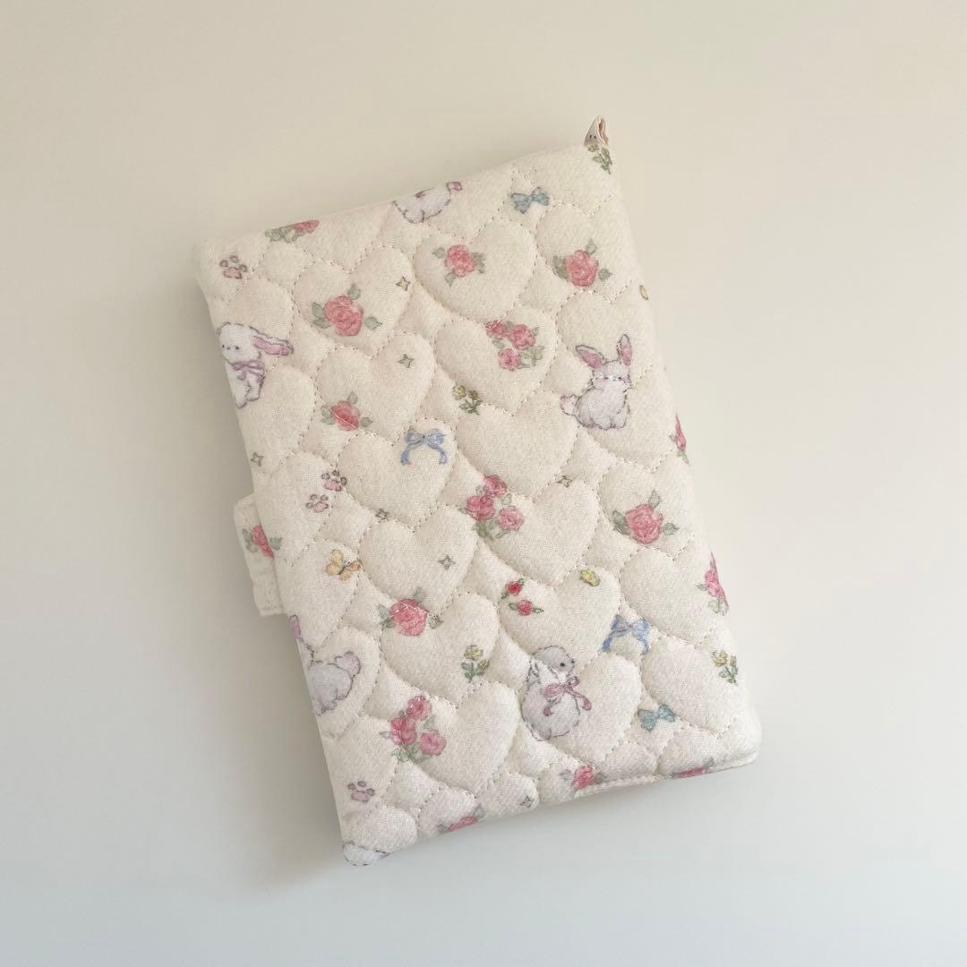 非売品　韓国　バインダー　カバー　貯金　現金管理　クリーム　うさぎ　りぼん