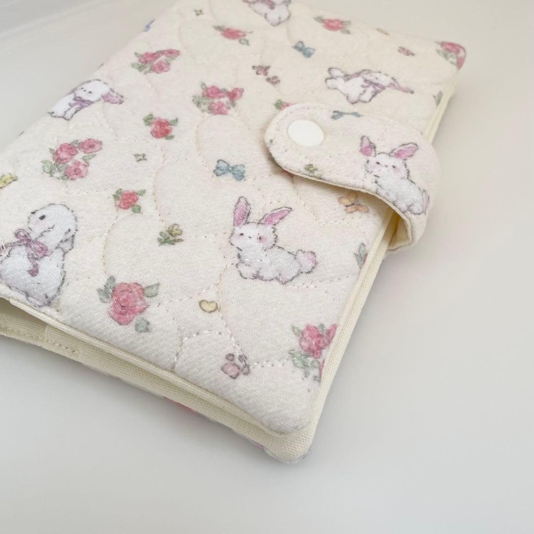 非売品　韓国　バインダー　カバー　貯金　現金管理　クリーム　うさぎ　りぼん