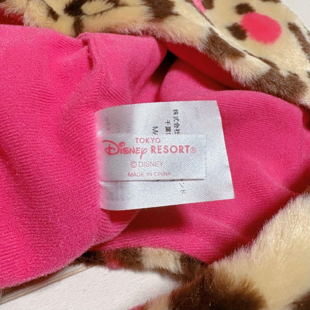 ミニー　マフラーキャップ　ヒョウ柄