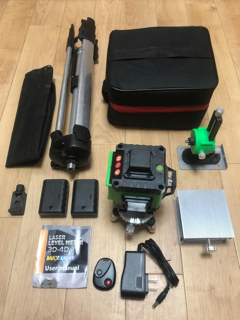 16ライングリーンレーザー墨出し器墨出し機/墨出器/4D水平器/1.2M三脚付き