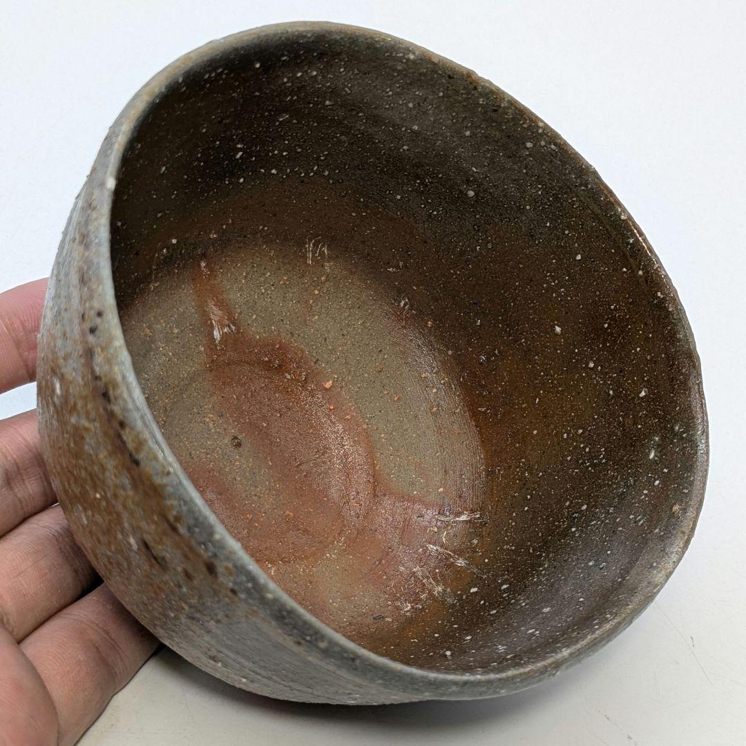 備前焼 ゴマ窯変茶盌 合箱 抹茶碗 抹茶茶碗 茶道具 茶器 食器 在銘 作家作品