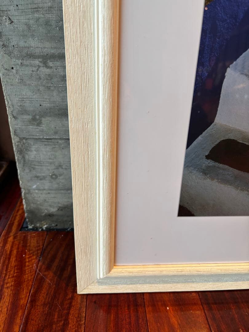 108cm ジョルジュメリス　青い壁白い階段　ギリシャ風景画絵画　アートポスター