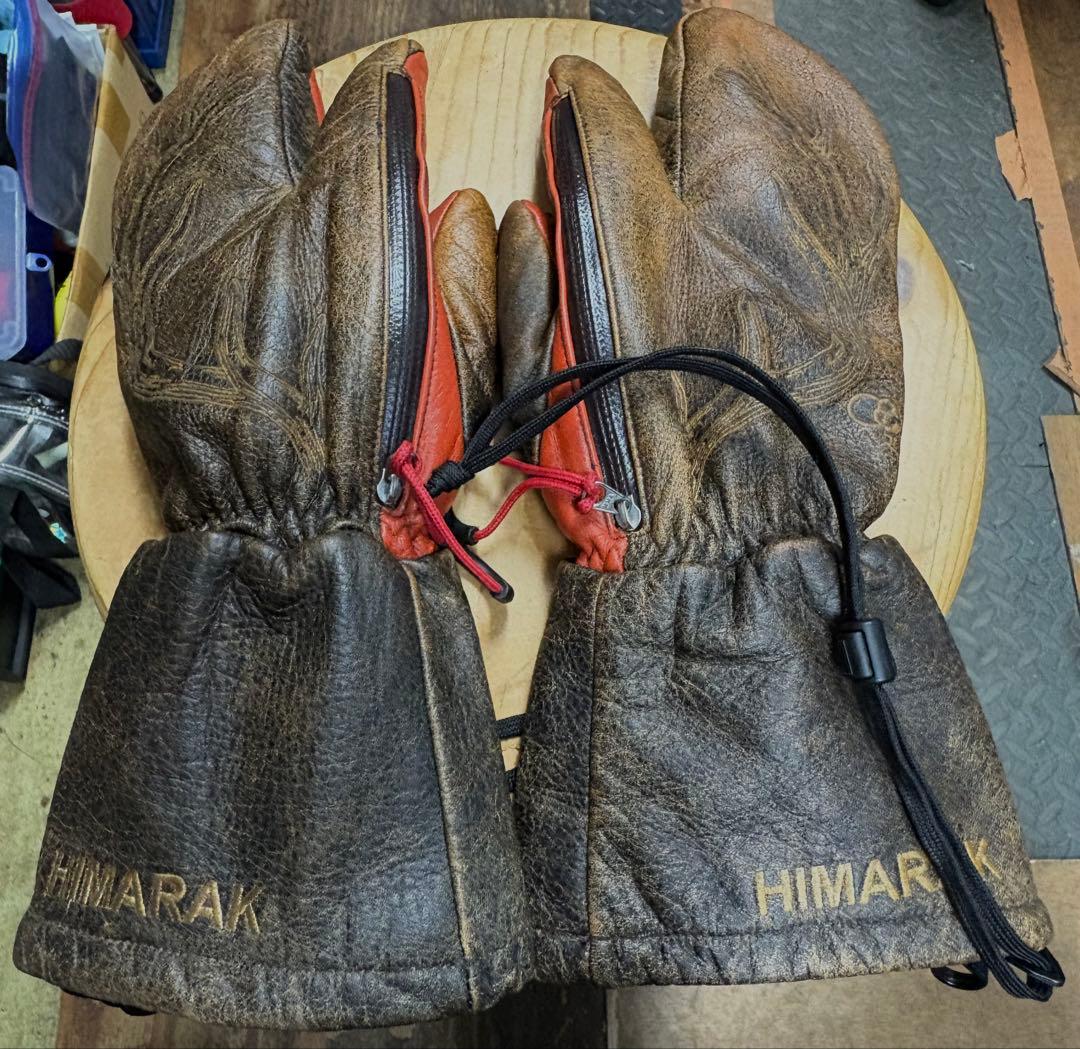 HIMARAK 防水ミトングローブ ブラウン/オレンジMサイズ