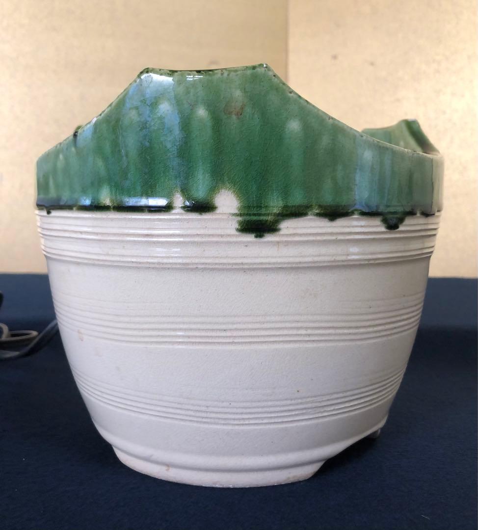 割引❗️《R》野々田式 織部 江戸火鉢 電熱器 煎茶 茶道具　1f