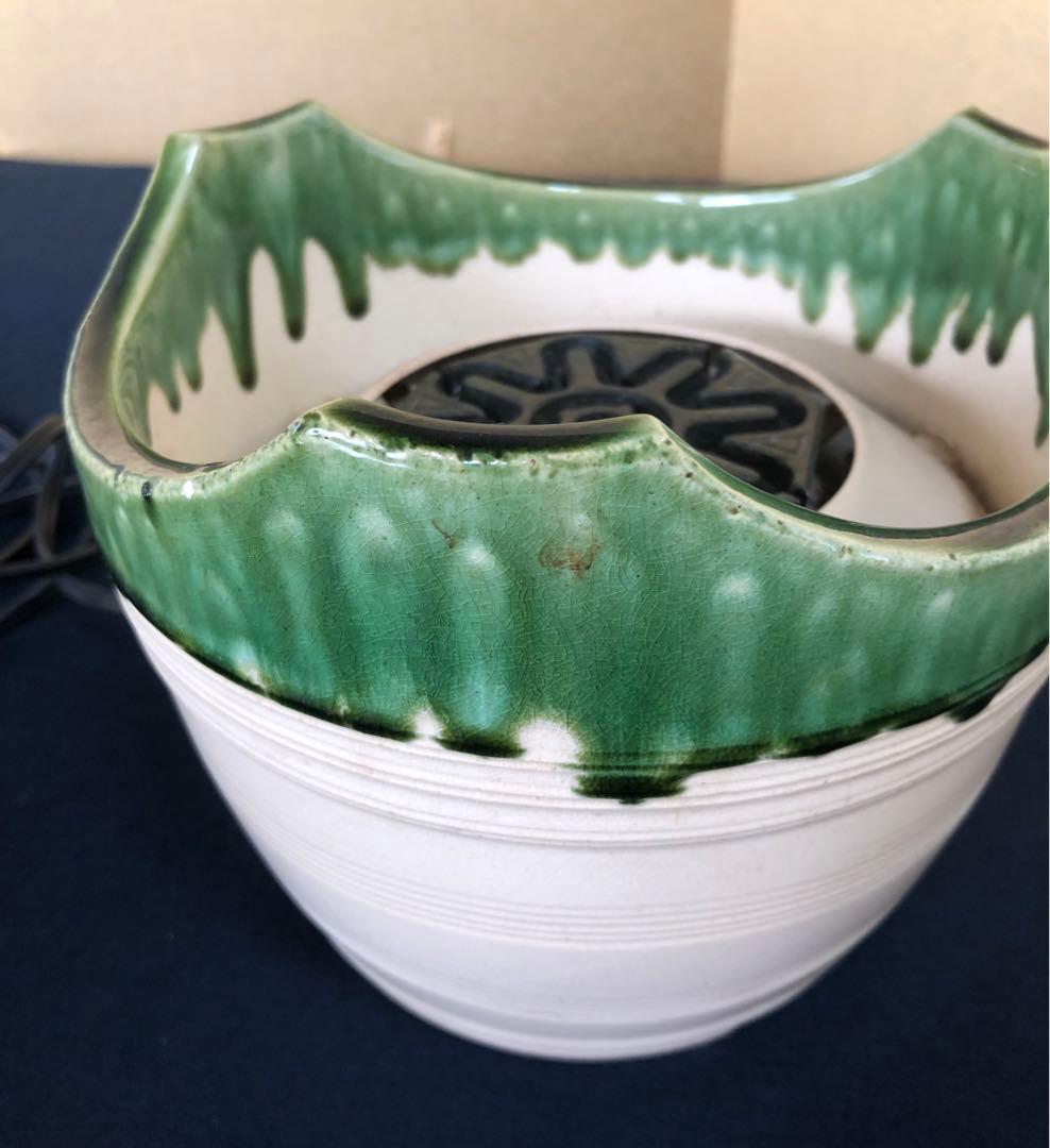 割引❗️《R》野々田式 織部 江戸火鉢 電熱器 煎茶 茶道具　1f